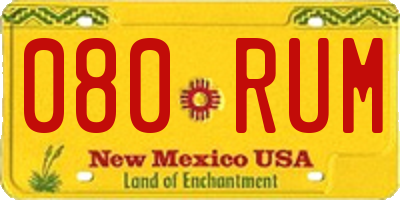 NM license plate 080RUM