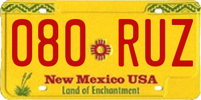 NM license plate 080RUZ