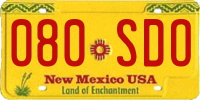 NM license plate 080SDO