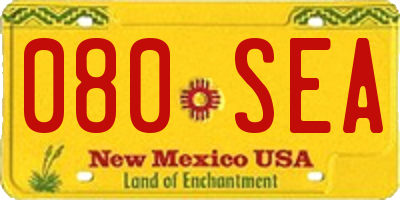 NM license plate 080SEA