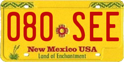 NM license plate 080SEE