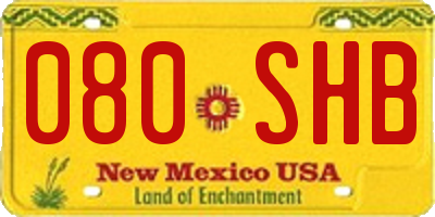 NM license plate 080SHB