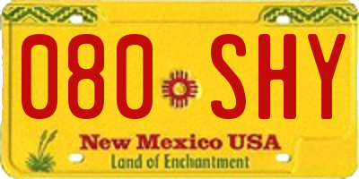 NM license plate 080SHY