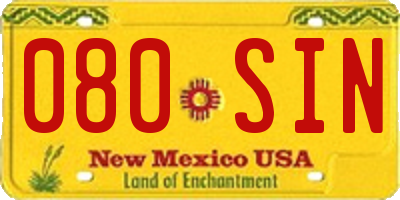 NM license plate 080SIN