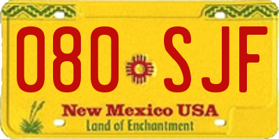 NM license plate 080SJF