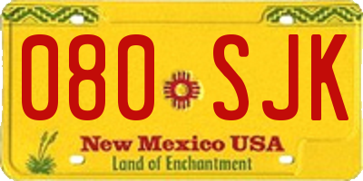 NM license plate 080SJK
