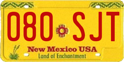 NM license plate 080SJT