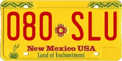 NM license plate 080SLU