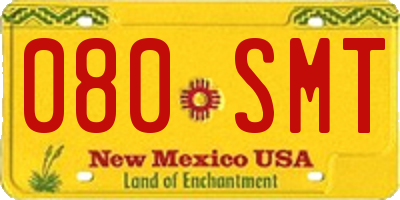 NM license plate 080SMT