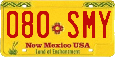 NM license plate 080SMY