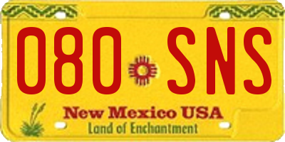 NM license plate 080SNS