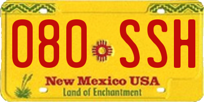 NM license plate 080SSH