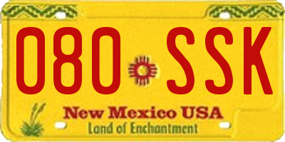 NM license plate 080SSK