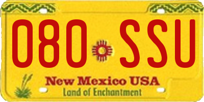 NM license plate 080SSU