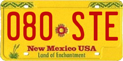 NM license plate 080STE