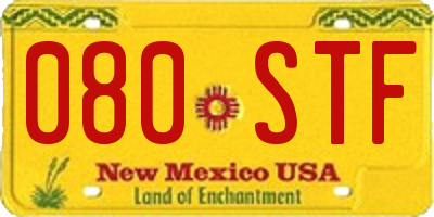 NM license plate 080STF