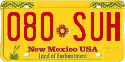 NM license plate 080SUH