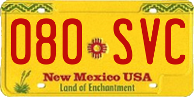 NM license plate 080SVC