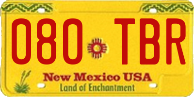 NM license plate 080TBR