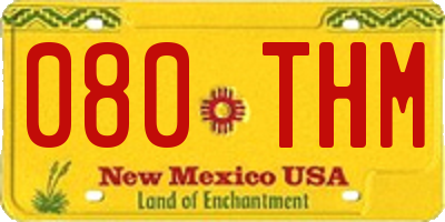 NM license plate 080THM
