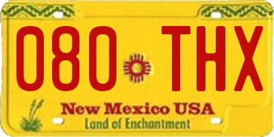 NM license plate 080THX