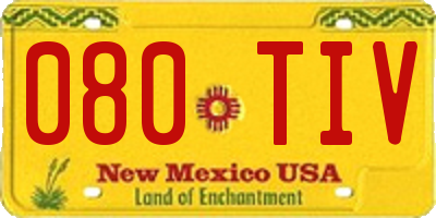 NM license plate 080TIV