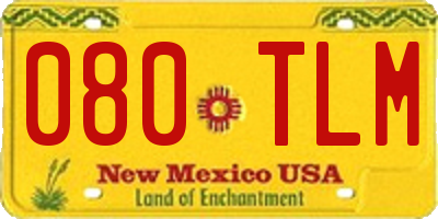 NM license plate 080TLM