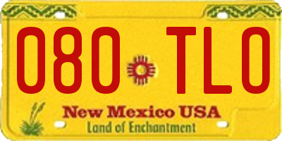 NM license plate 080TLO