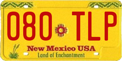 NM license plate 080TLP