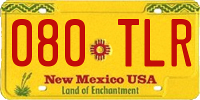 NM license plate 080TLR