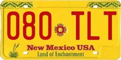 NM license plate 080TLT