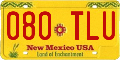 NM license plate 080TLU
