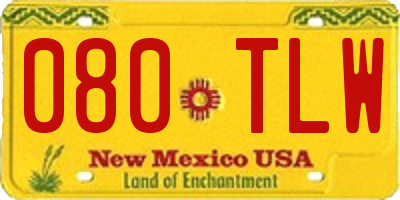 NM license plate 080TLW
