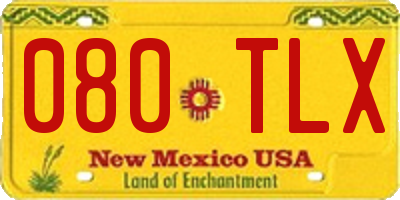 NM license plate 080TLX