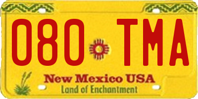 NM license plate 080TMA