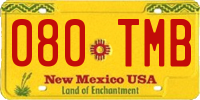 NM license plate 080TMB