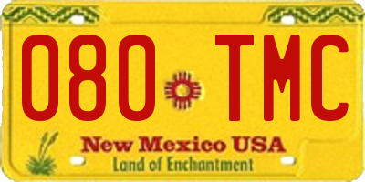 NM license plate 080TMC