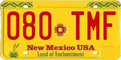 NM license plate 080TMF