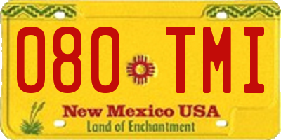 NM license plate 080TMI
