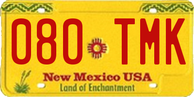 NM license plate 080TMK