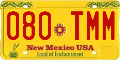 NM license plate 080TMM