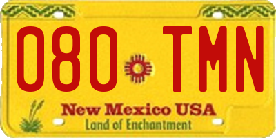 NM license plate 080TMN