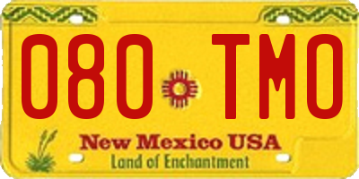 NM license plate 080TMO