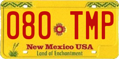 NM license plate 080TMP