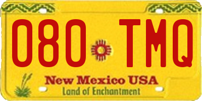 NM license plate 080TMQ