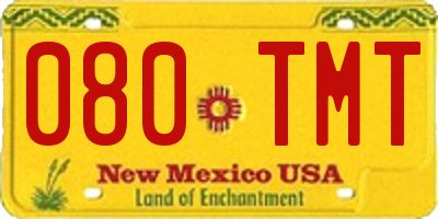 NM license plate 080TMT