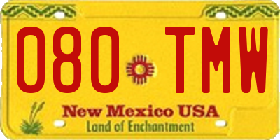 NM license plate 080TMW