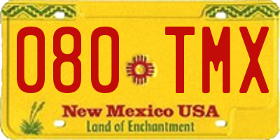 NM license plate 080TMX