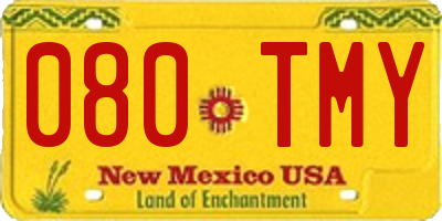 NM license plate 080TMY