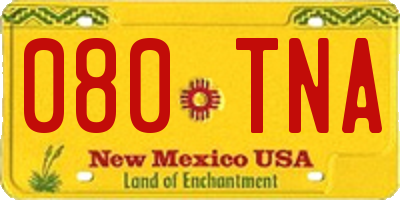 NM license plate 080TNA